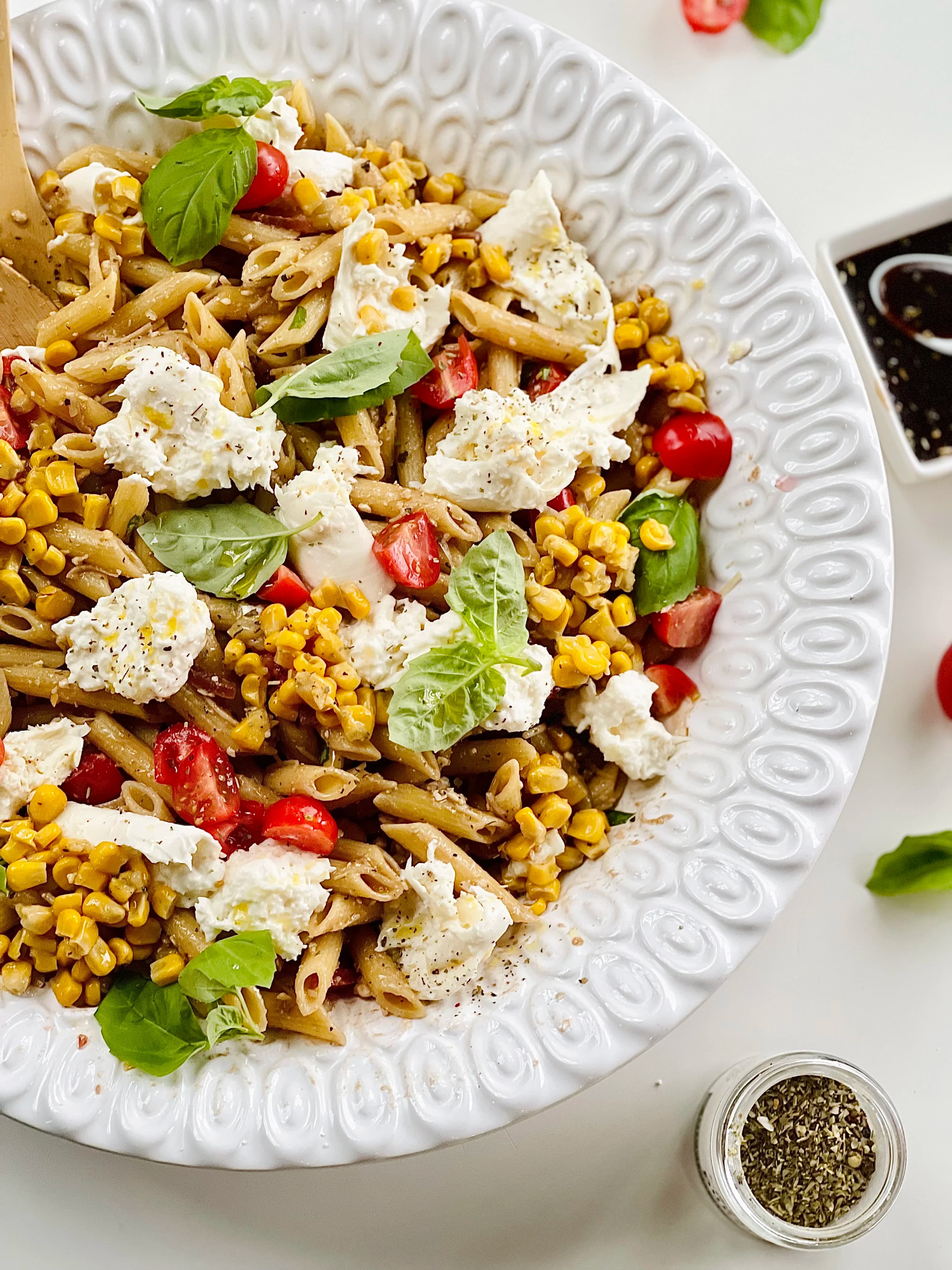 Picture for Burrata & Tomato Penne Salad with Balsamic Vinaigrette