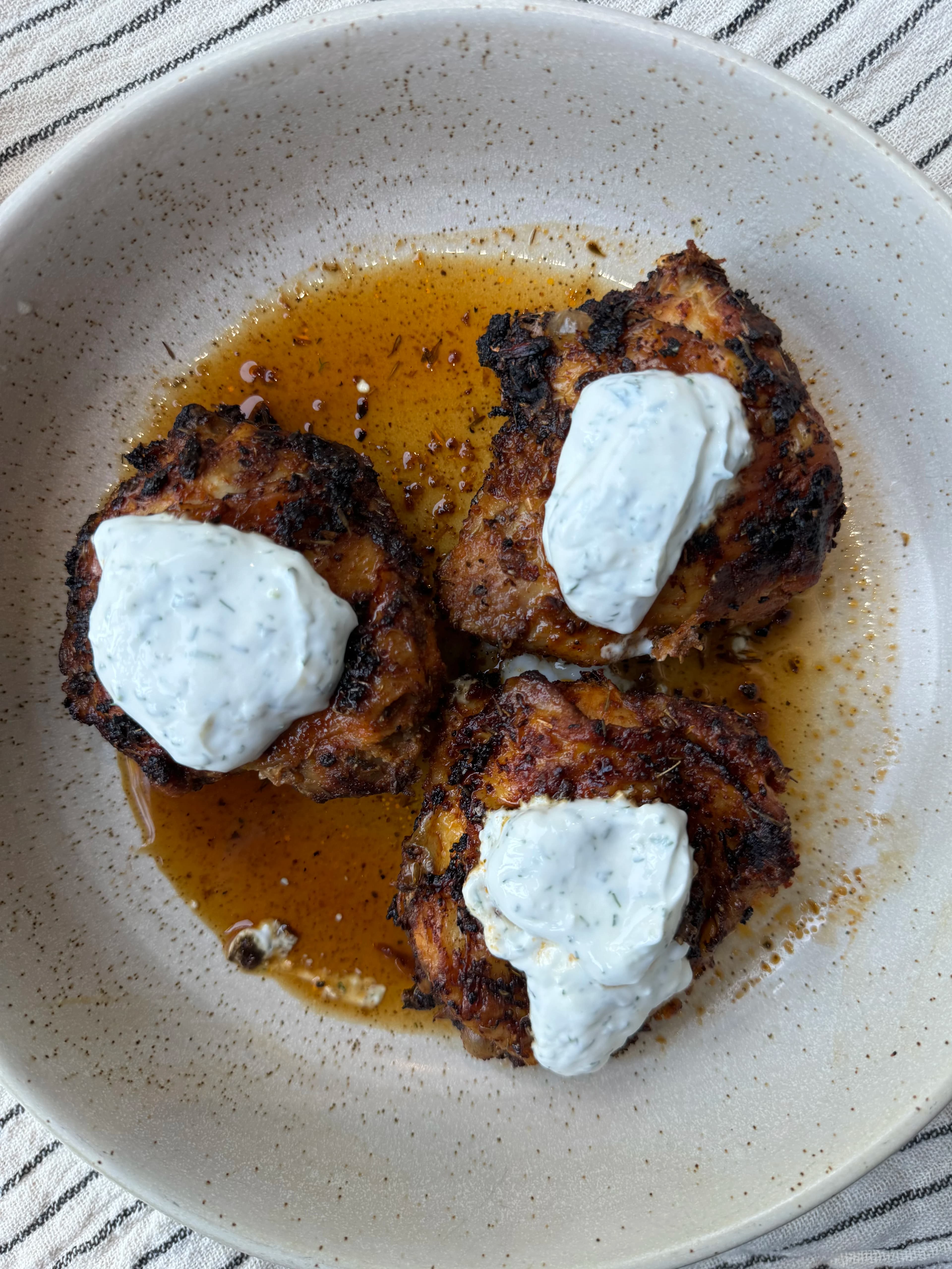 Picture for Air Fryer Chicken Thighs with Yogurt Dill Sauce 