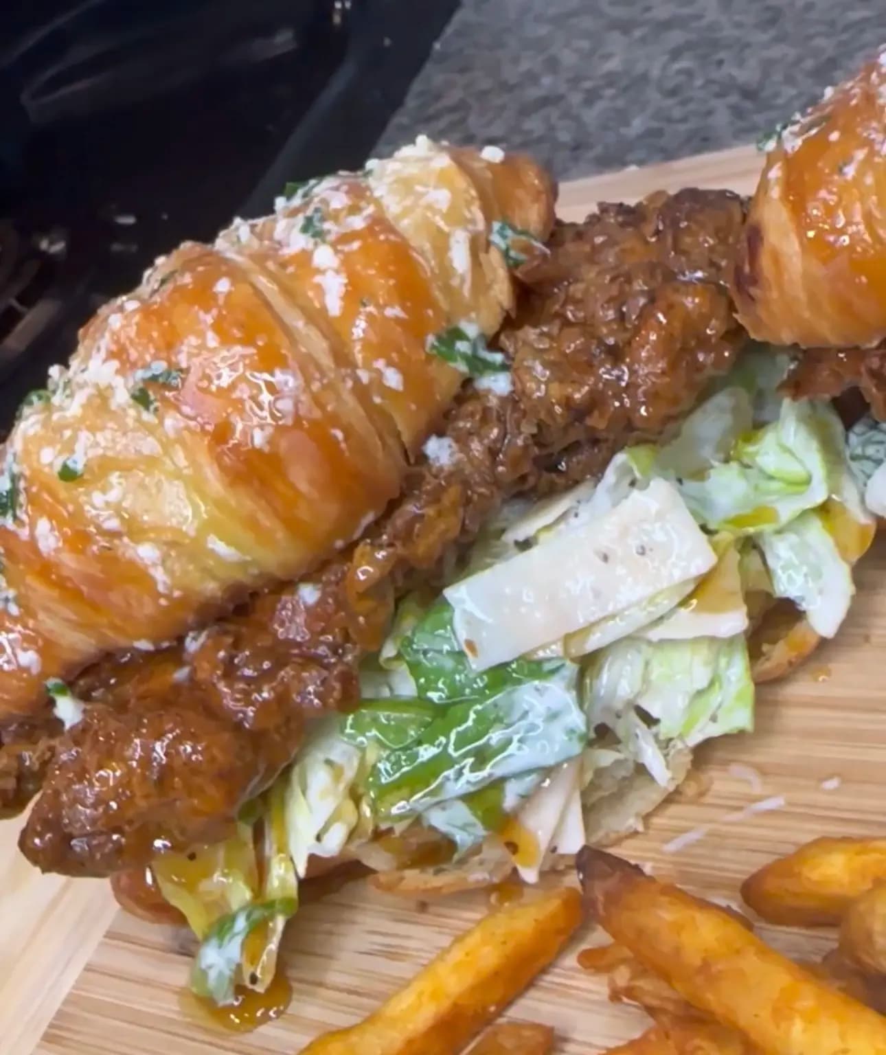 Picture for Hot Honey Fried Chicken Caesar Salad Croissant Sandwiches
