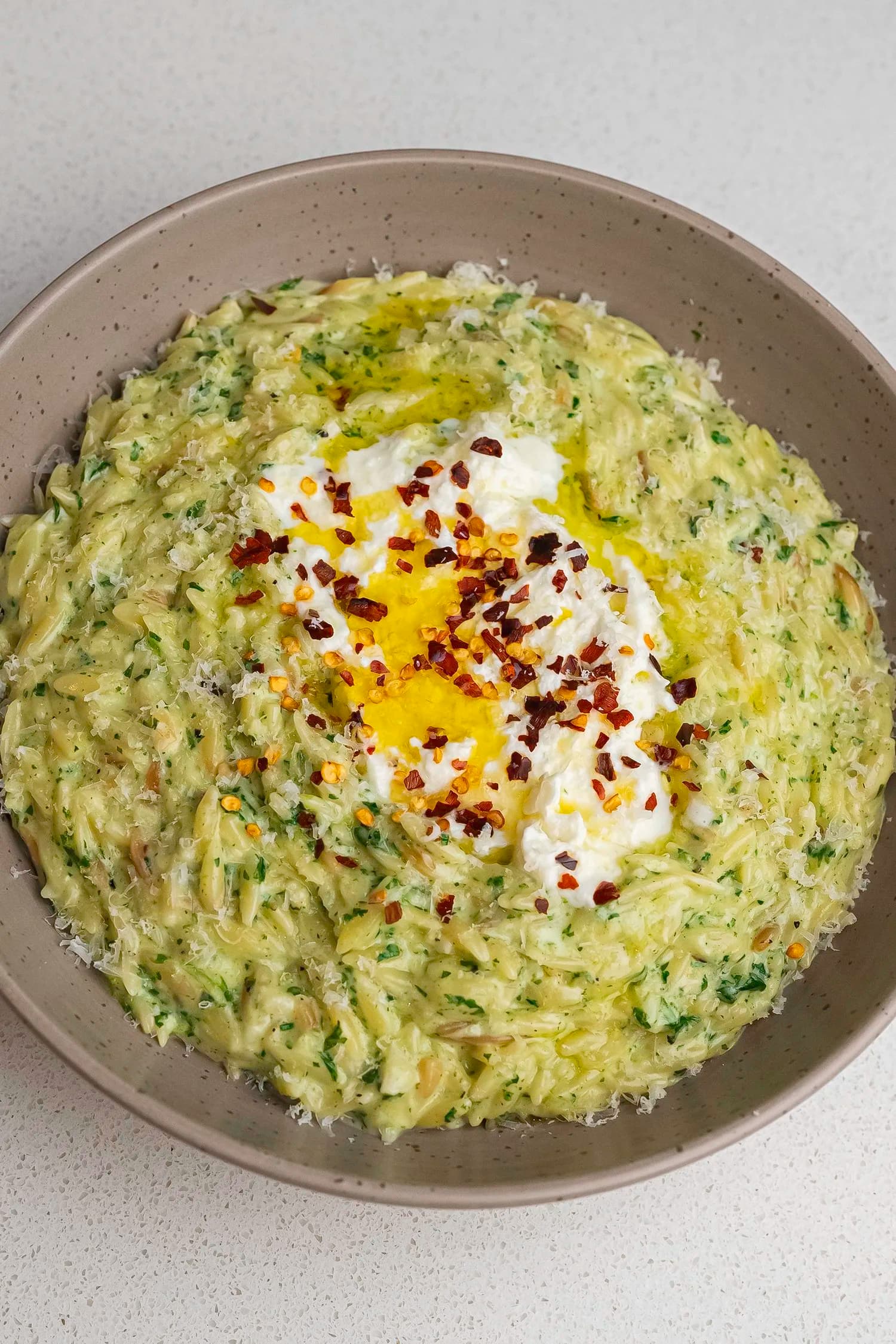 Picture for Pesto & Burrata Orzo