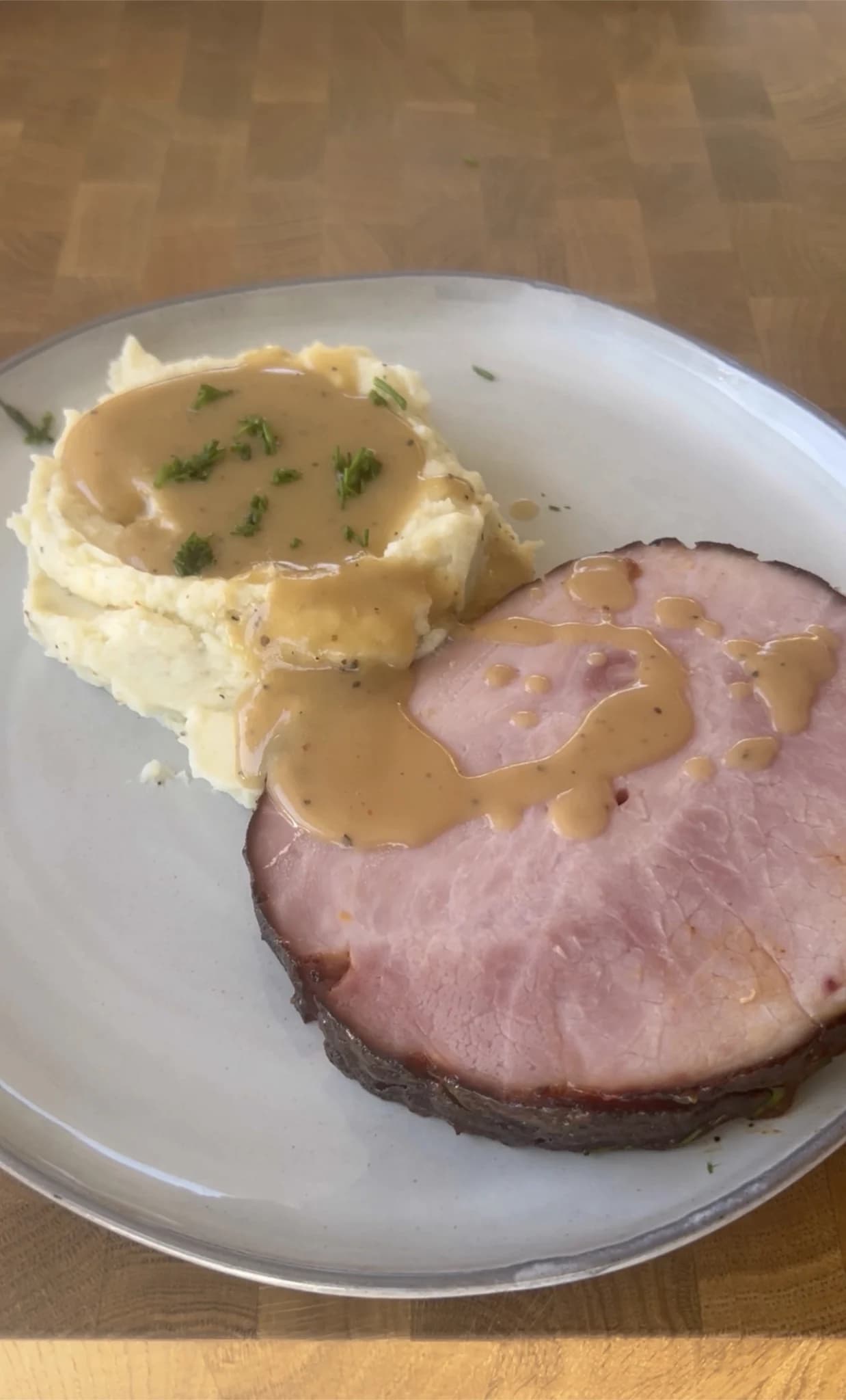 Picture for Smoked Honey Mustard Ham and Mashed Potatoes with Gravy Recipe