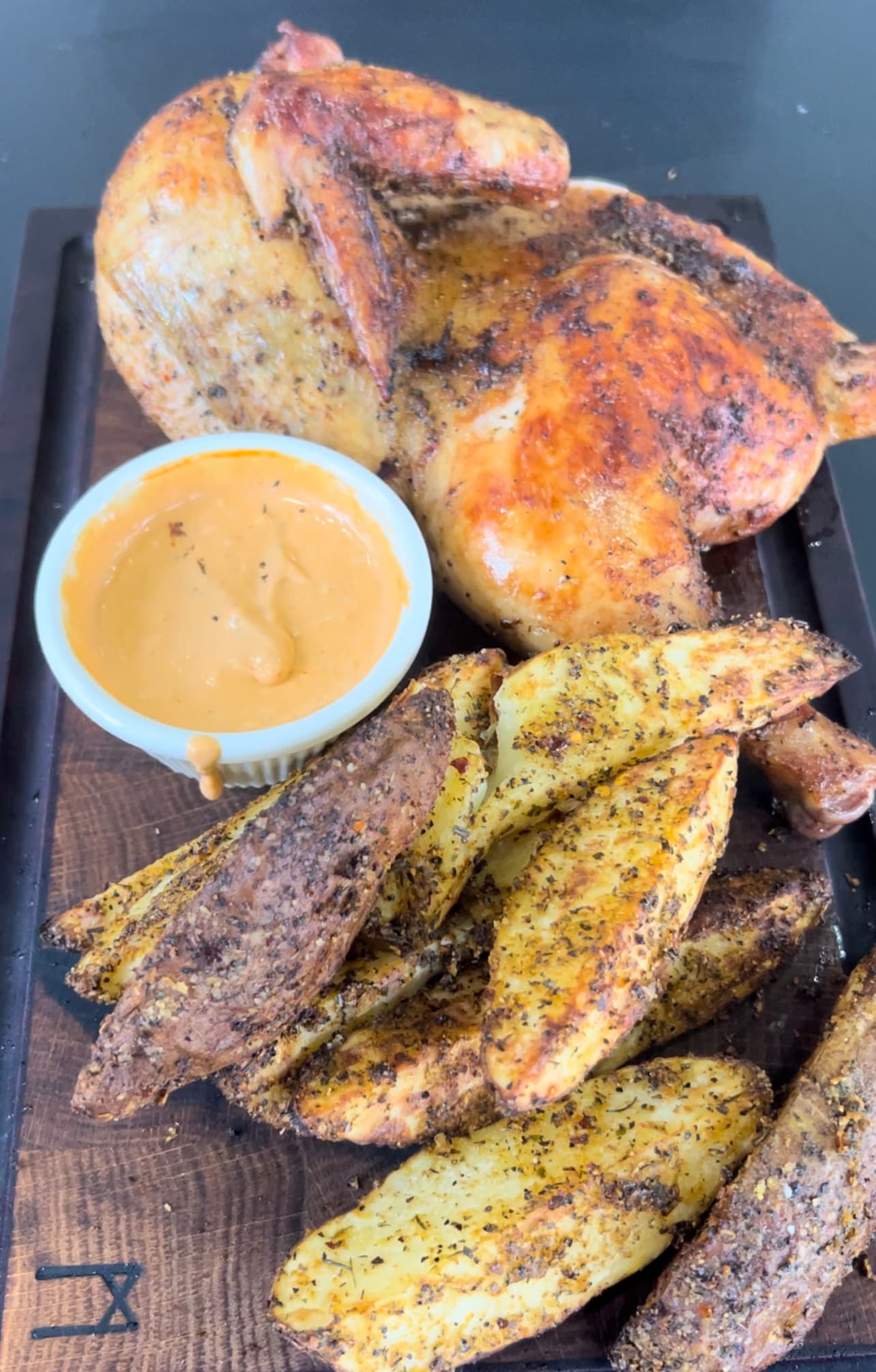 Picture for Grilled Butterflied Half Chickens and Air Fried Potato Wedges