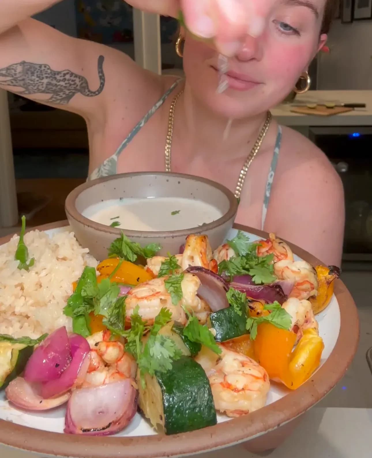 Picture for Marinated Shrimp Kebabs with Baja Sauce 