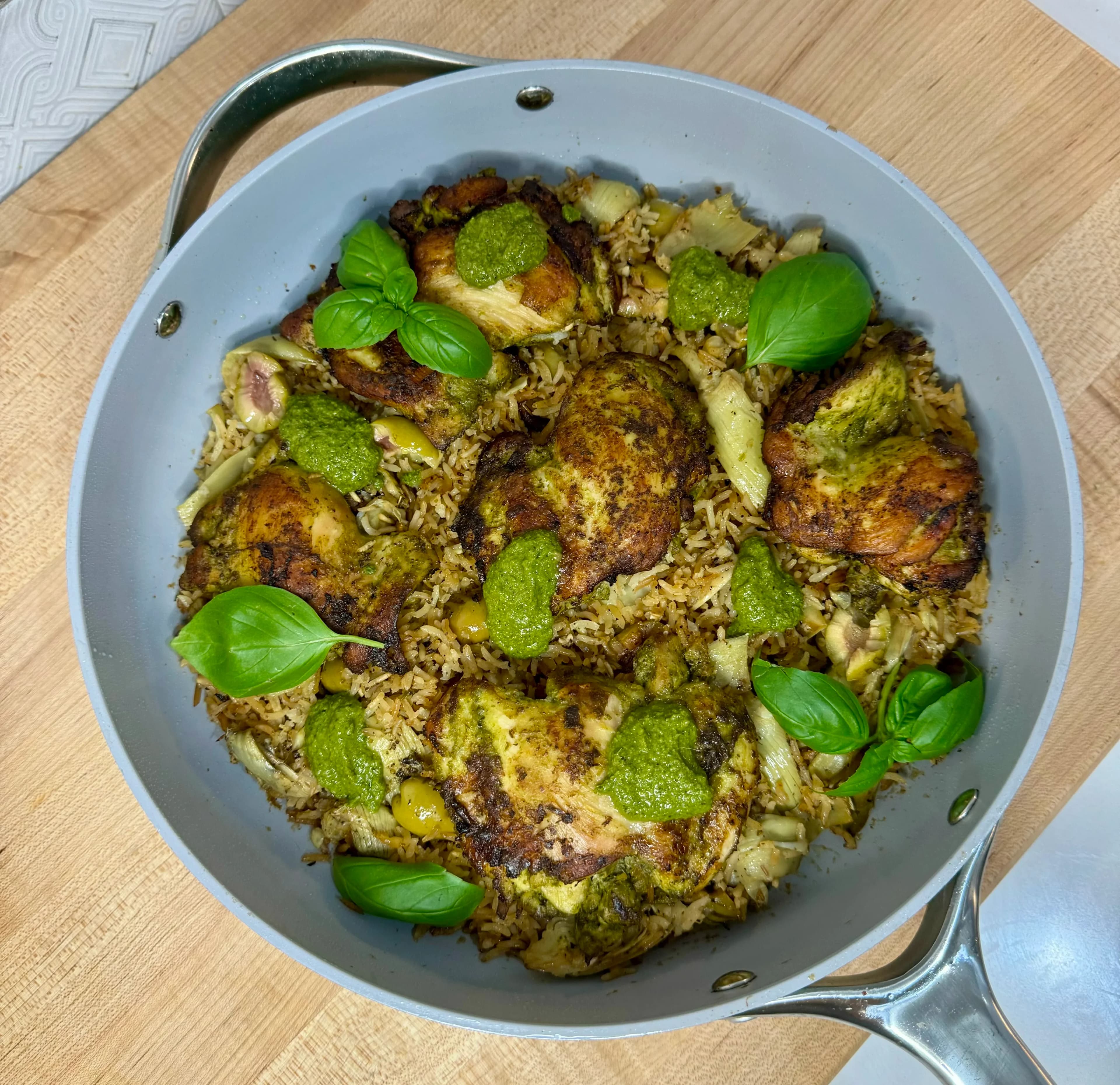 Picture for One Pot Pesto Chicken and Rice