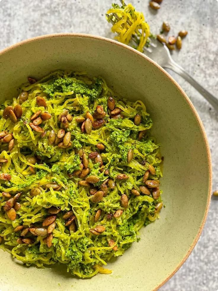 Picture for Spaghetti Squash Pasta with Pumpkin Seed Cilantro Pesto
