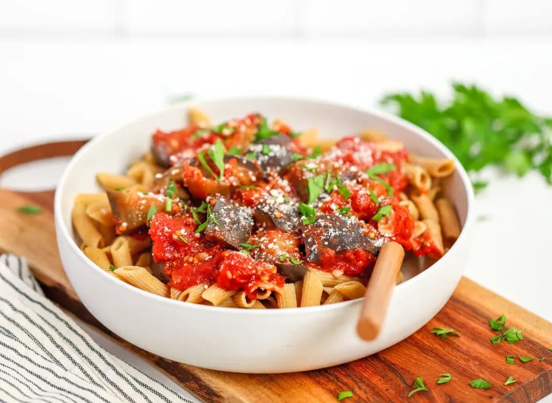 Picture for Spicy Eggplant Penne with Garlic & Tomatoes