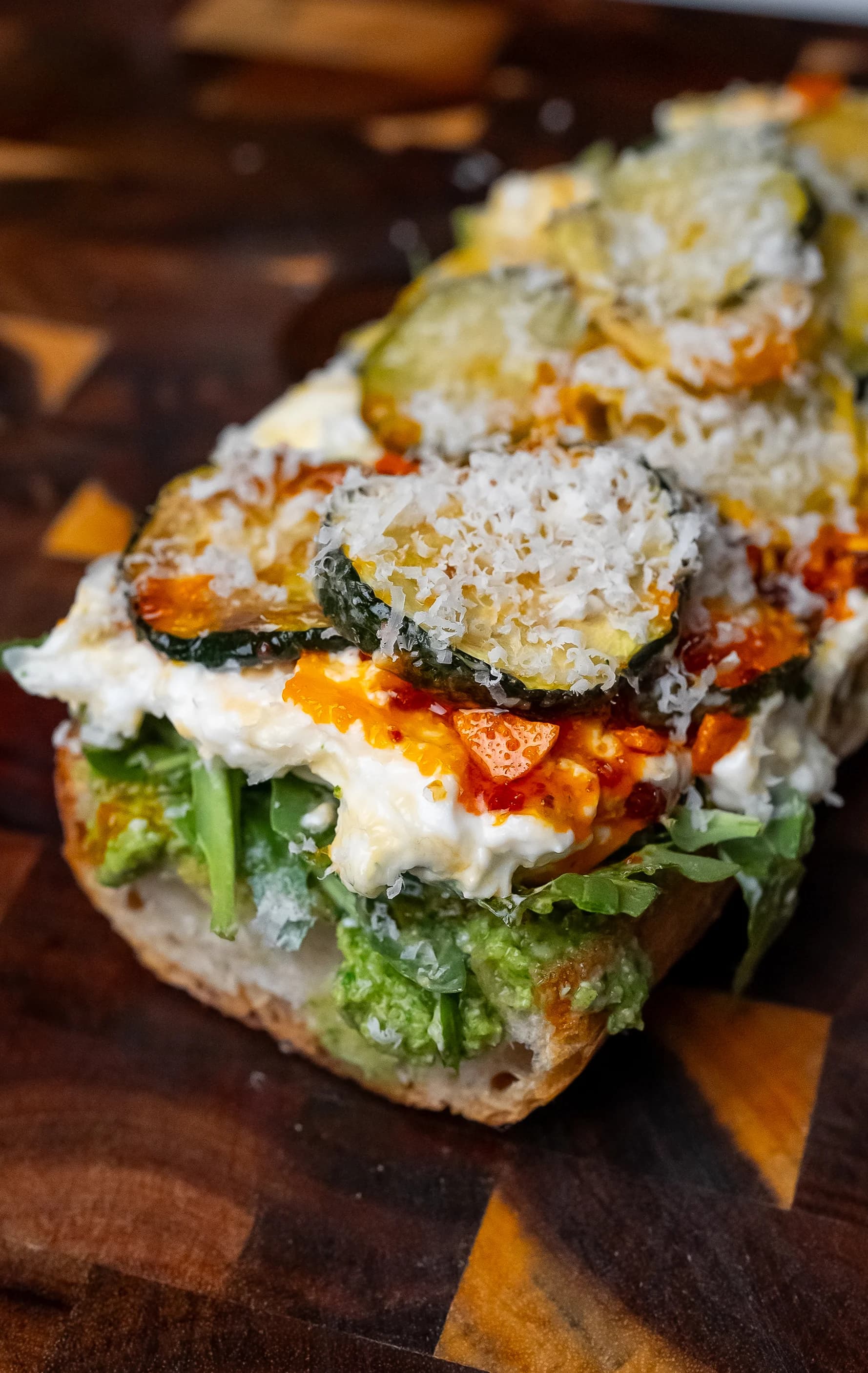 Picture for Burrata & Olive Pesto Sandwich with Zucchini Confit