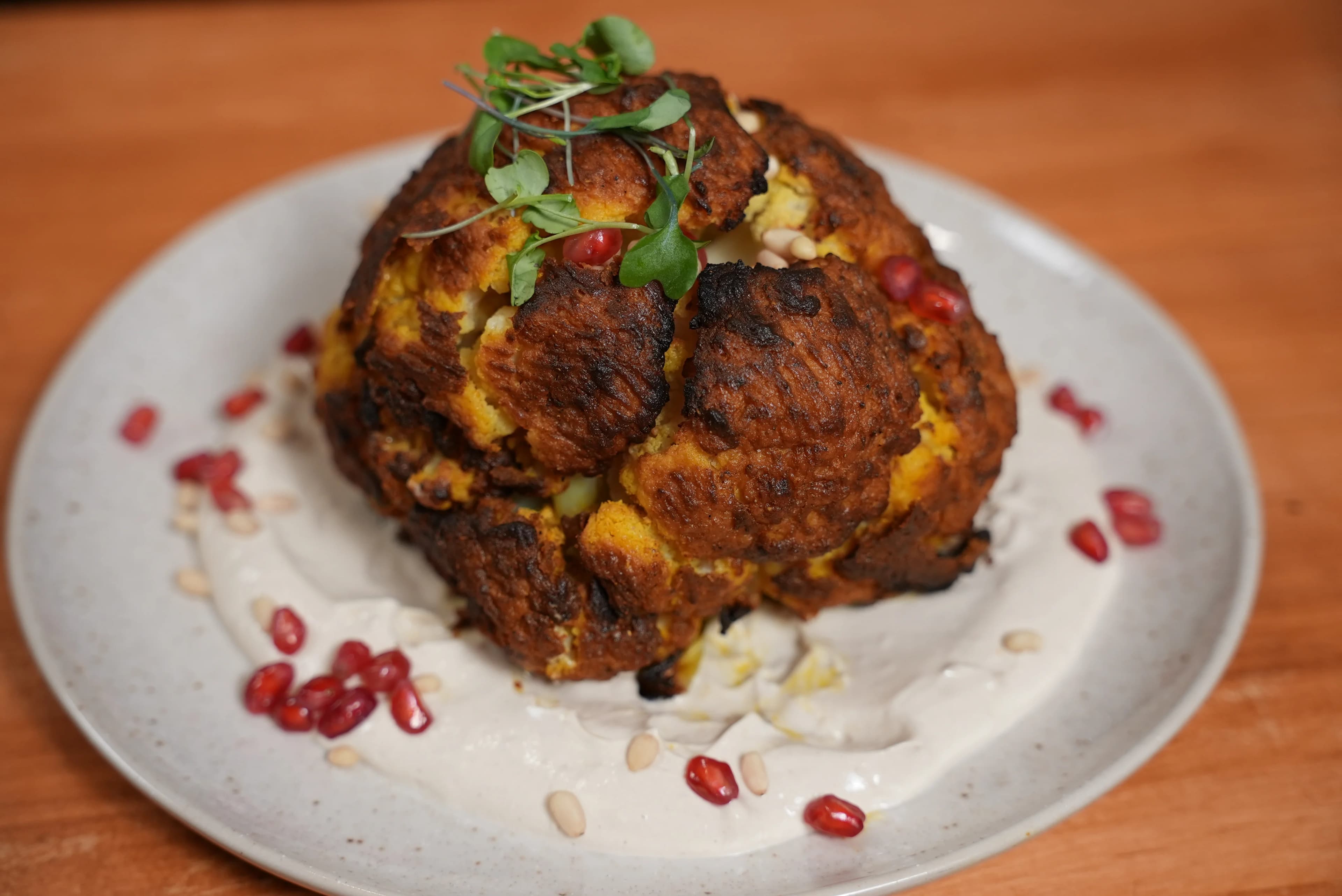 Picture for Shawarma-Spiced Roasted Cauliflower with Yogurt-Tahini Sauce