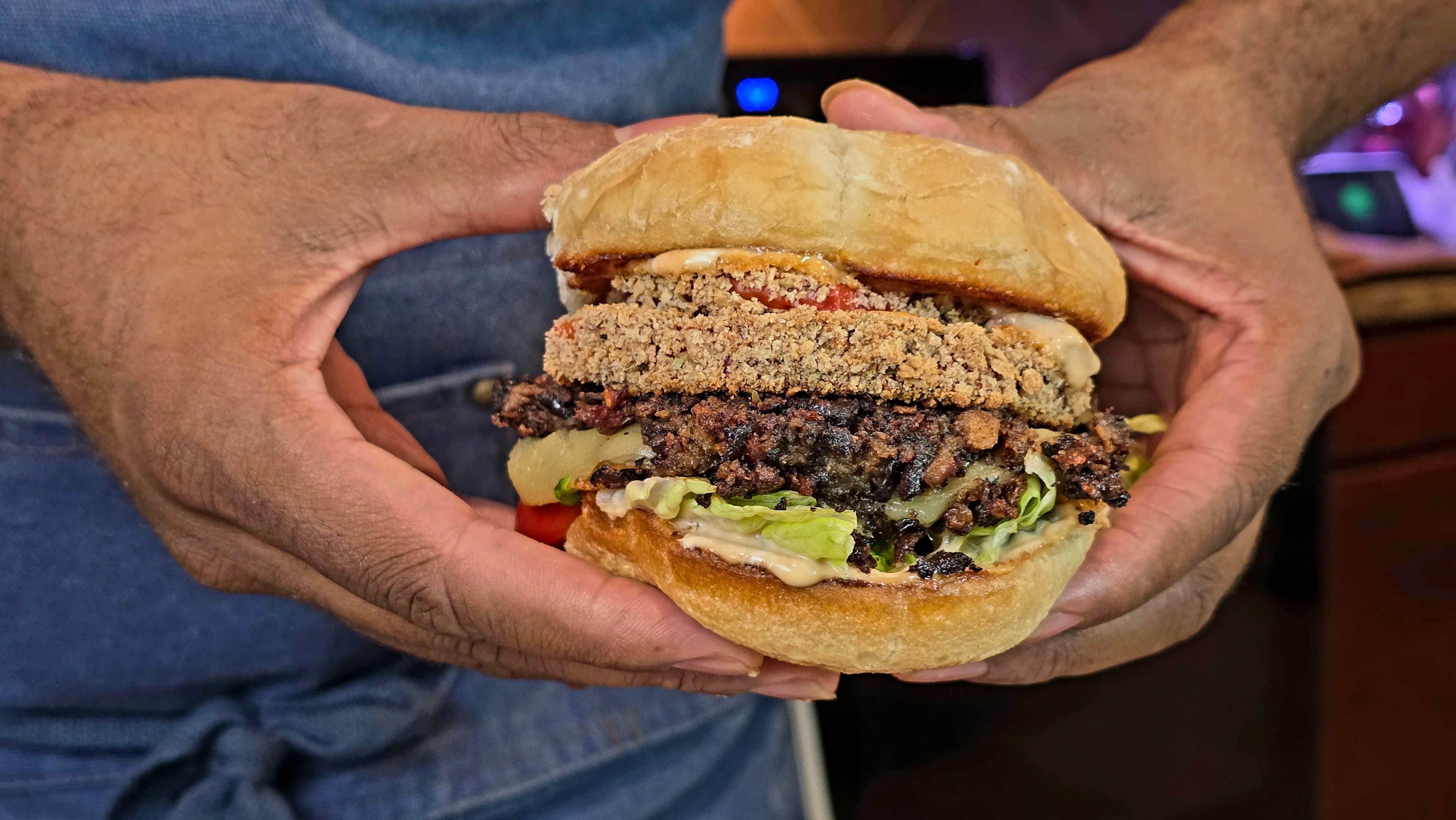 Picture for Black Bean Smash Burgers with Crispy Red Peppers