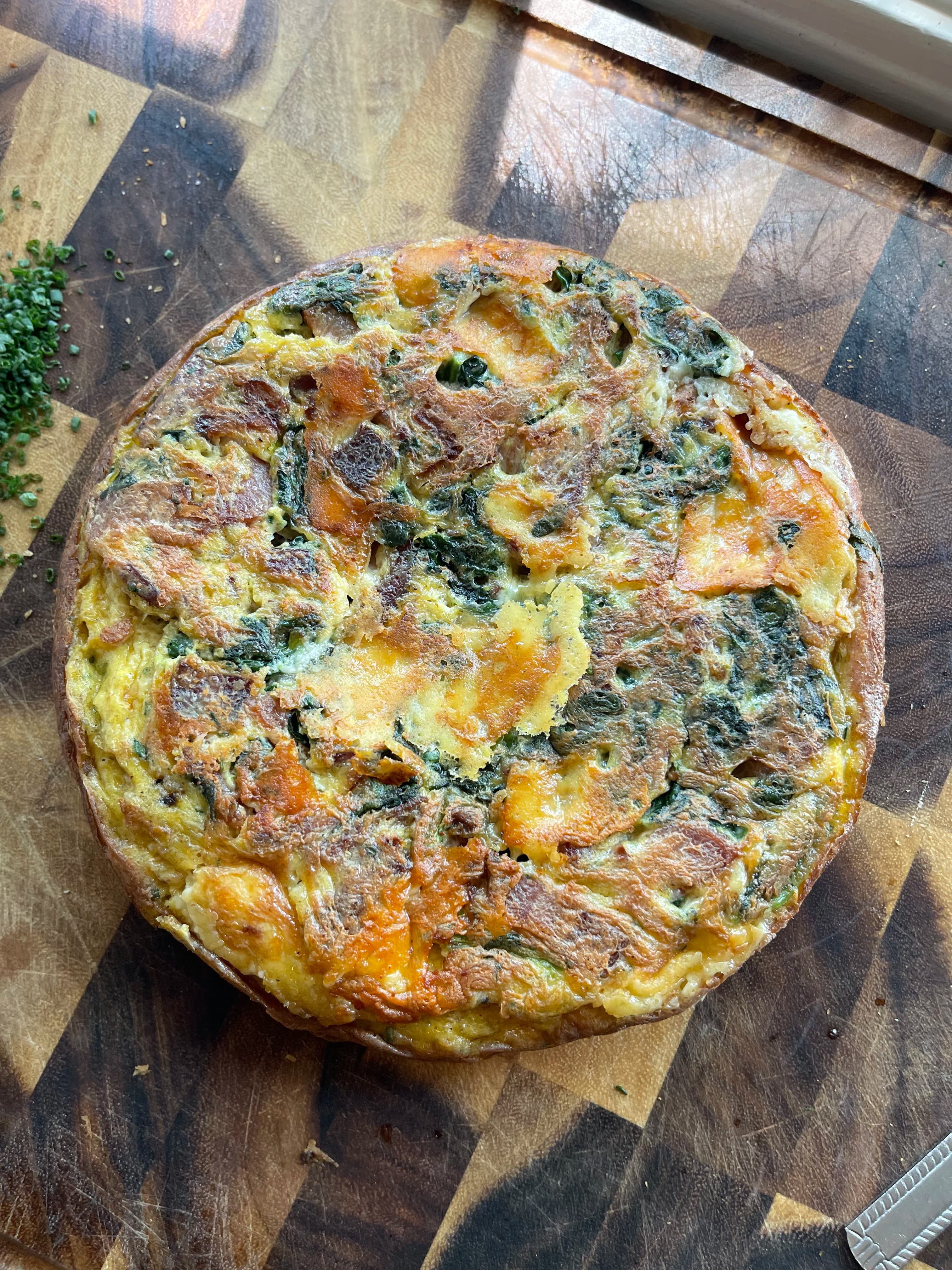 Picture for Spanish Omelette with Talegio, Bacon, and Spinach