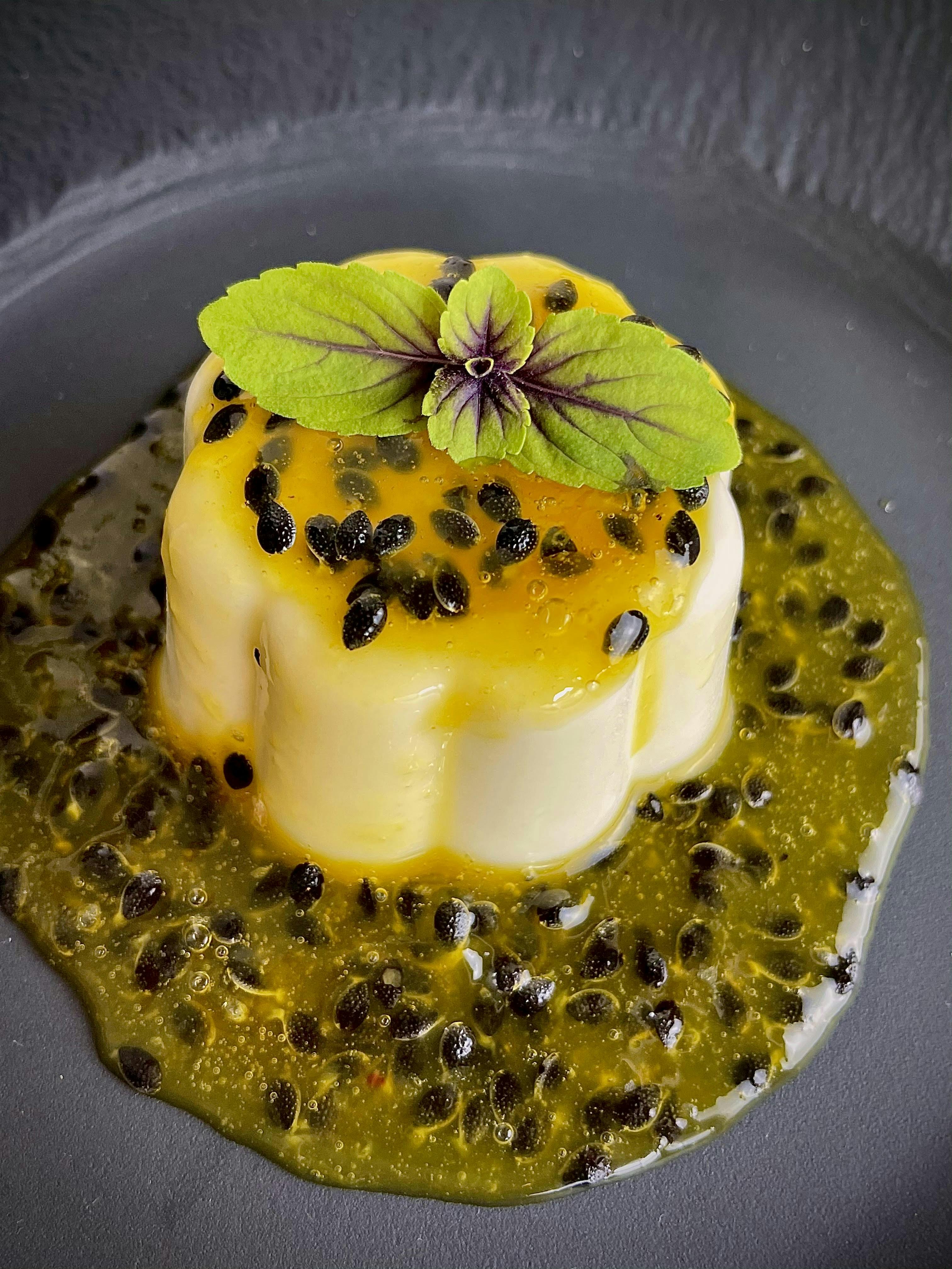 Picture for Lime and coconut  panna cotta with Passionfruit coulis 