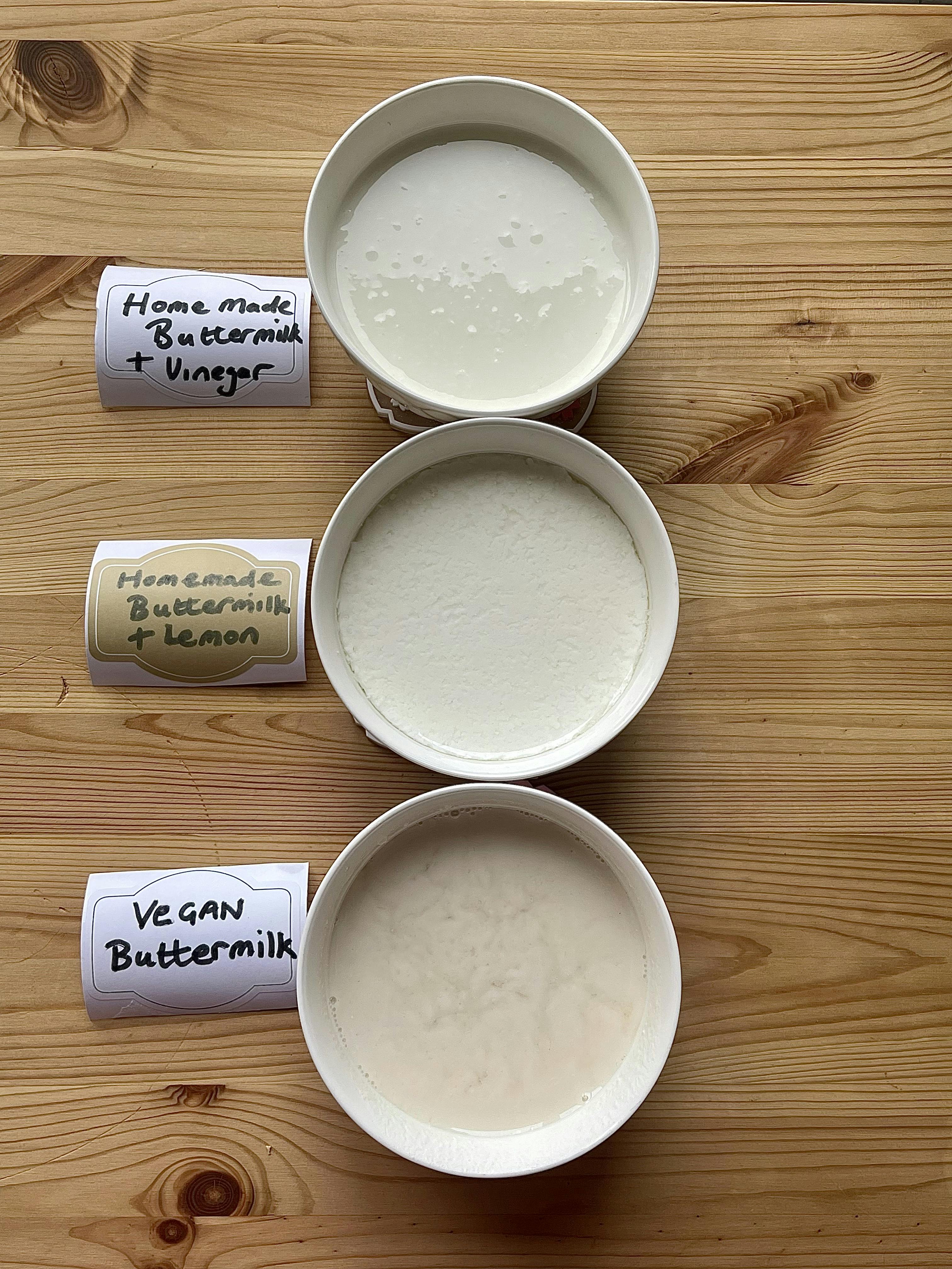 Picture for Homemade Buttermilk and homemade Vegan Buttermilk 