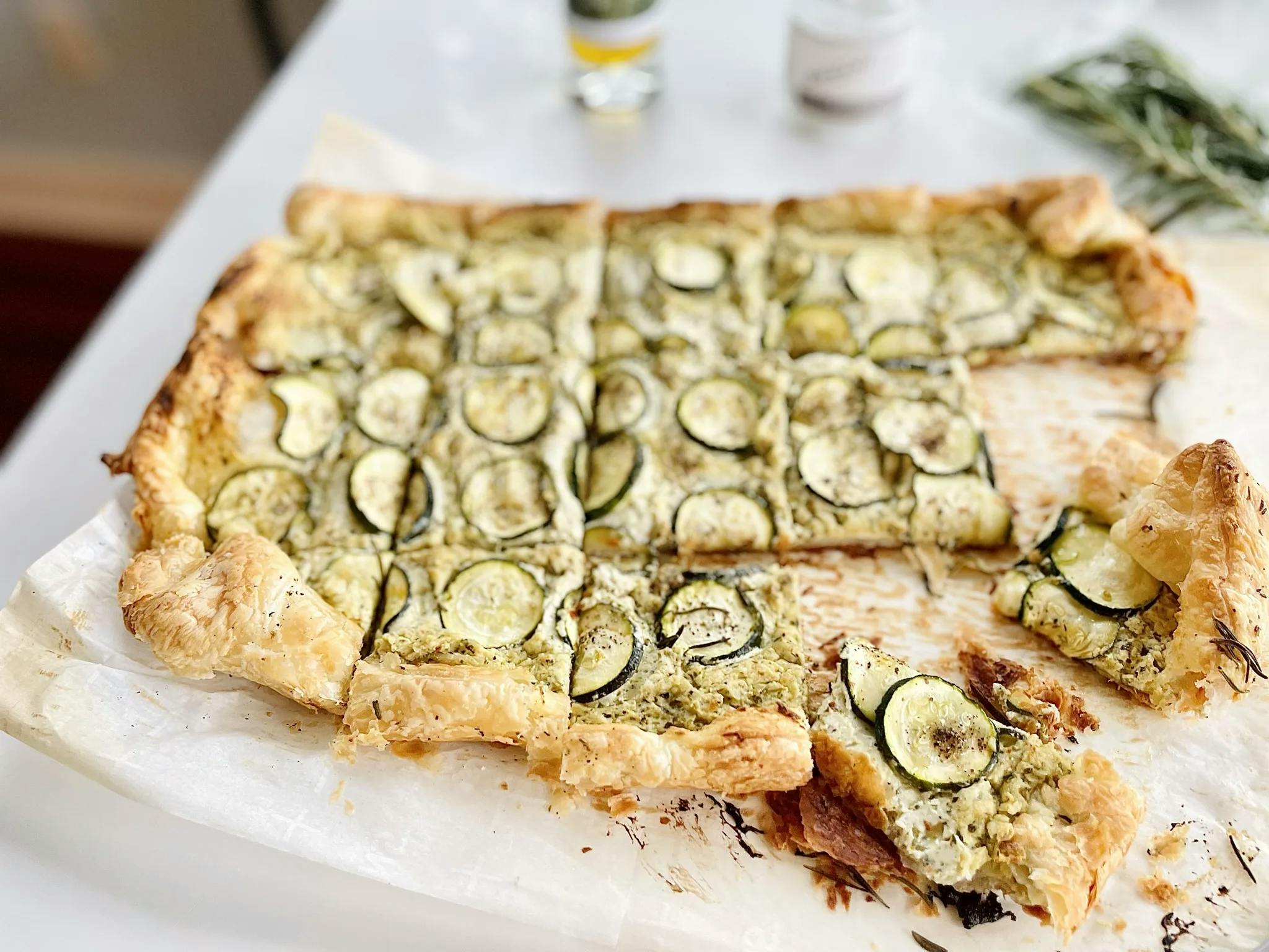 Picture for Herbed Cheesy Zucchini Puff Pastry Tart