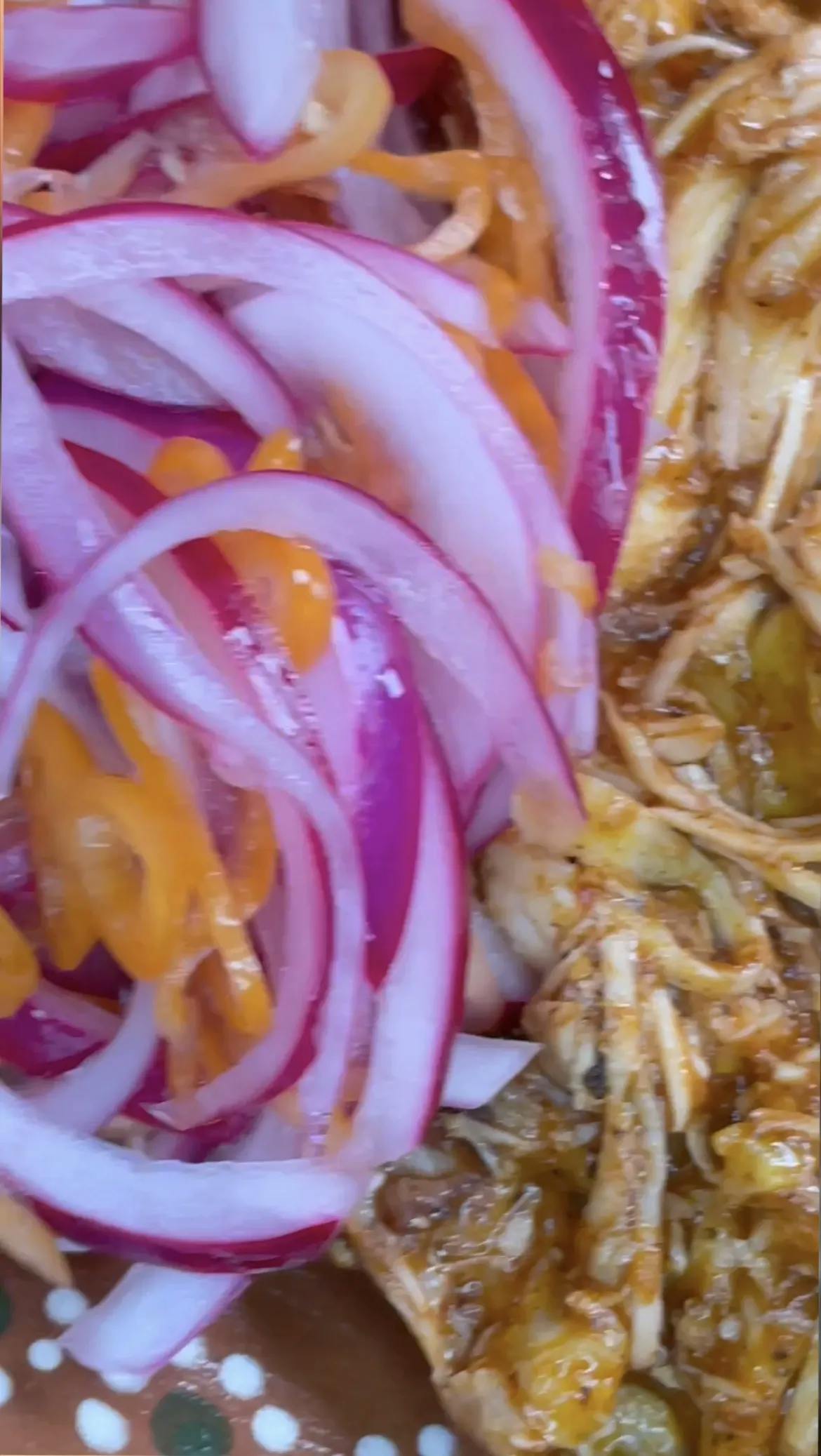 Picture of Yucatán style red pickled onions