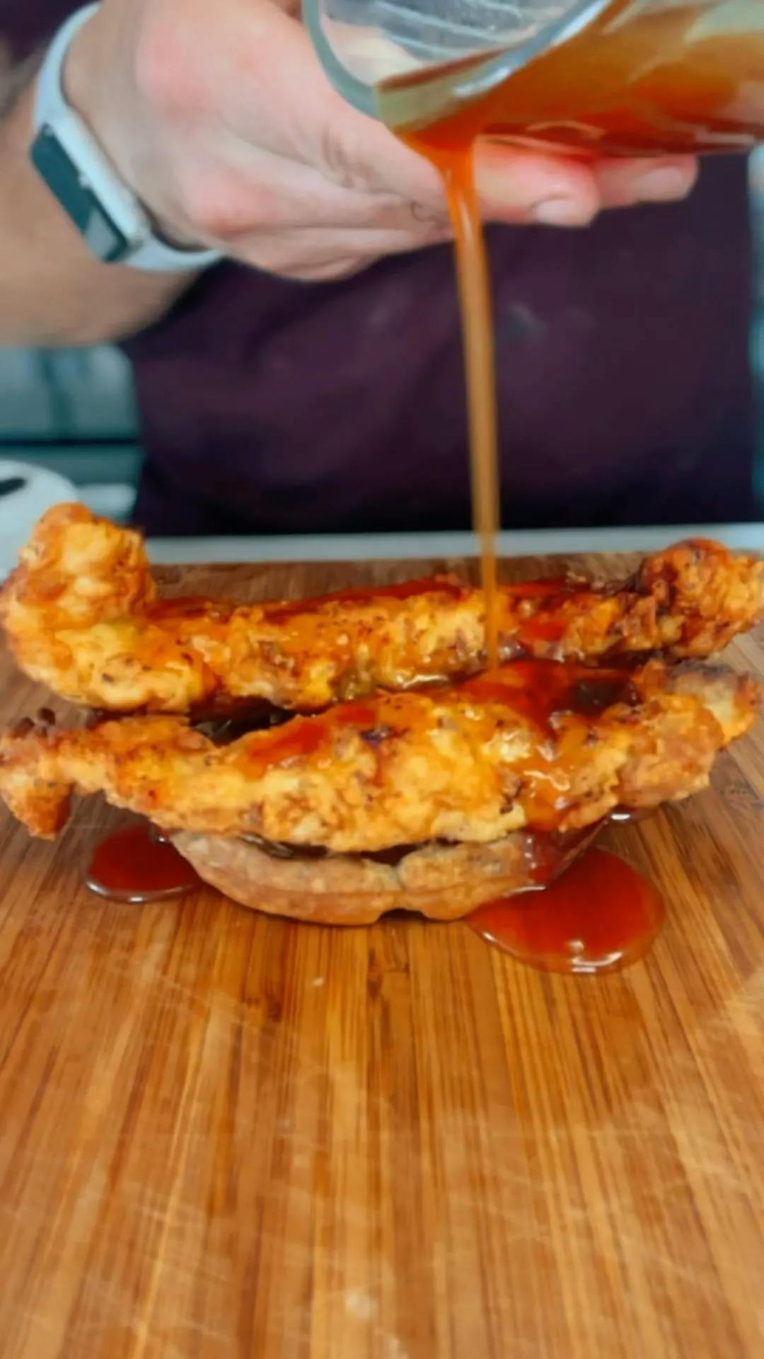 Picture for Chicken + Waffle Sandwich with Spicy Maple Butter Sauce